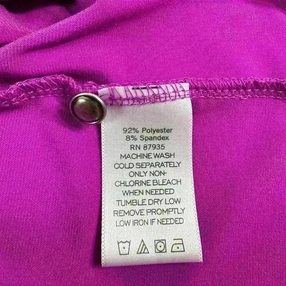 Susan Graver Liquid Knit Top with Split Sleeves Magenta Size 1X Fall Classic - Picture 9 of 13